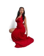 Fustan Red Halter Draped - Image 2