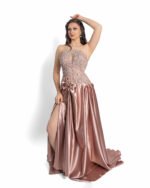 Fustan Blush Satin Crystal