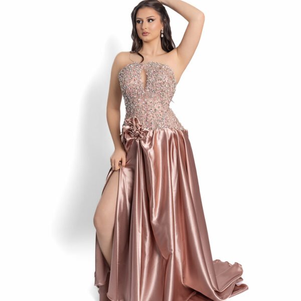 Fustan Blush Satin Crystal