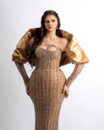 Fustan Gold Satin Crystal - Image 2