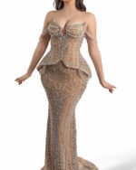 Fustan Gold Corset Crystal