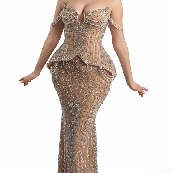 Fustan Gold Corset Crystal