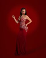 Fustan Red Corset Crystal - Image 3