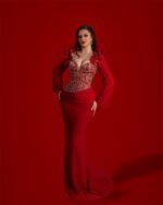 Fustan Red Corset Crystal